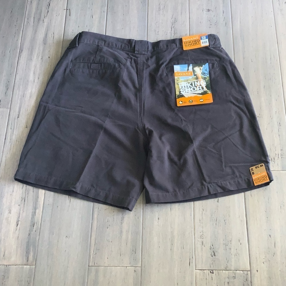 Savane Gray 8” Cargo Hiking Shorts Comfort Waist Tech Pocket Sun Protection 38 - Picture 5 of 11